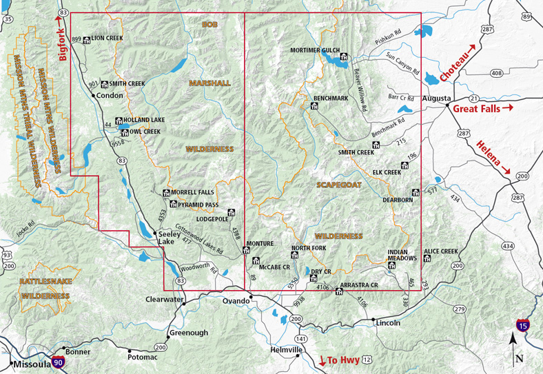 Bob Marshall Wilderness Map