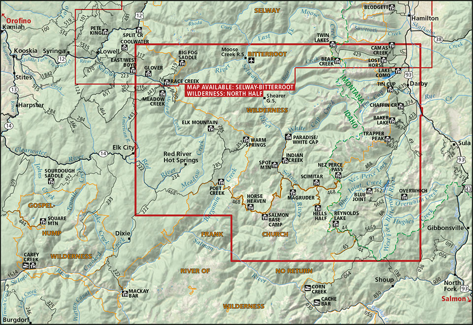 Selway Bitterroot Wilderness Map