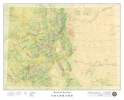 Public Lands of Colorado Wall Map